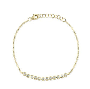 14k Bezel Set Diamond Chain Bracelet - Kelly Wade Jewelers Store