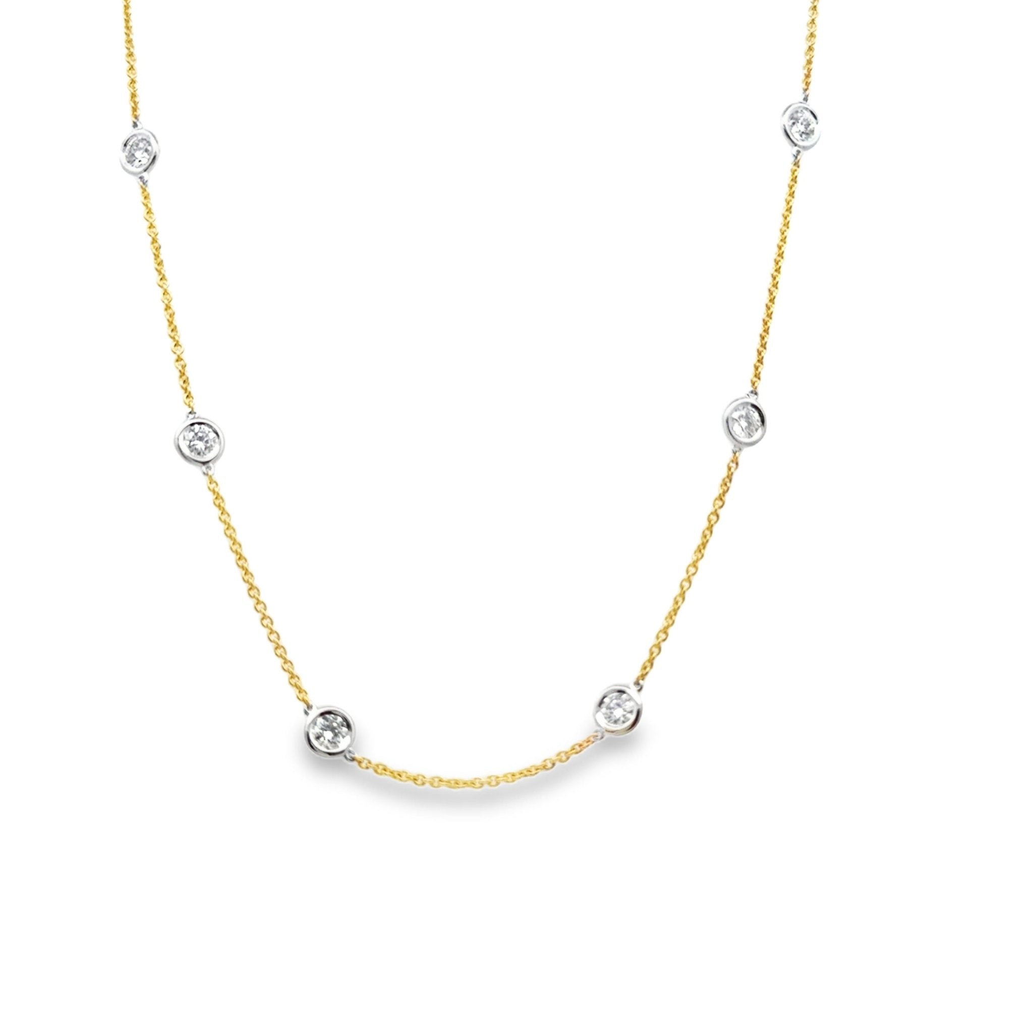 14k two tone bezel set diamond - Kelly Wade Jewelers