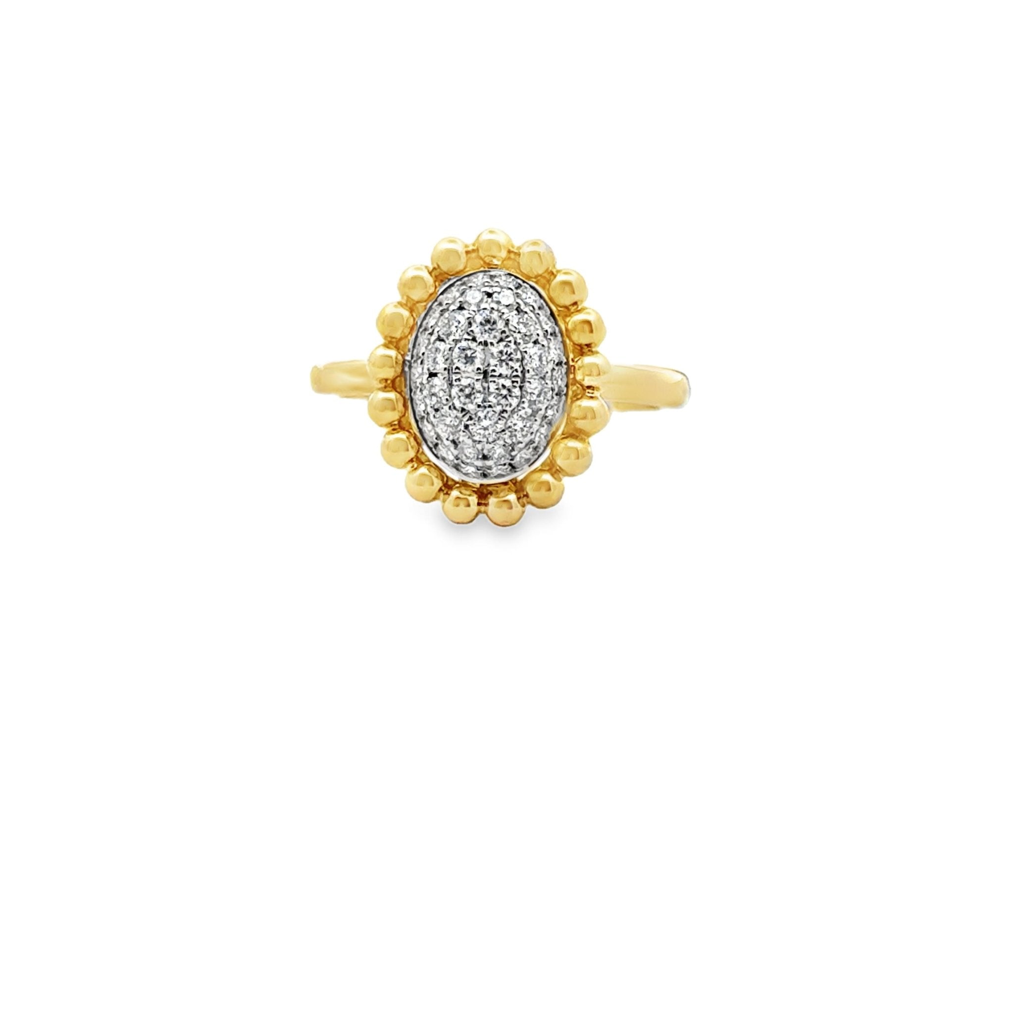 14k two tone pave diamond oval - Kelly Wade Jewelers