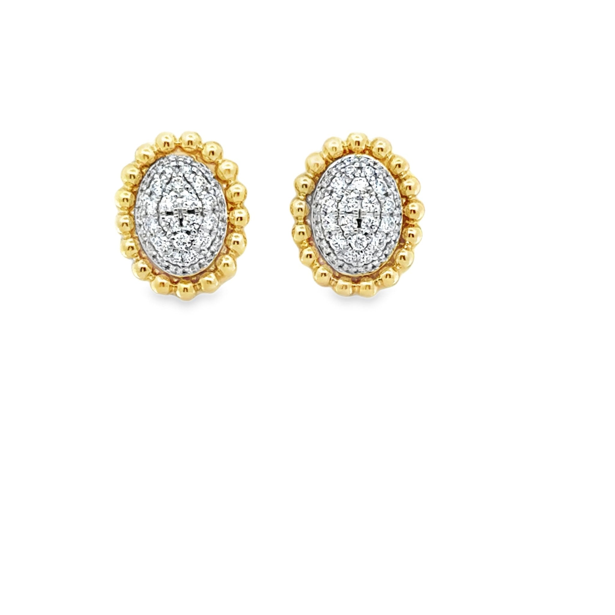 14k two tone pave diamond oval - Kelly Wade Jewelers