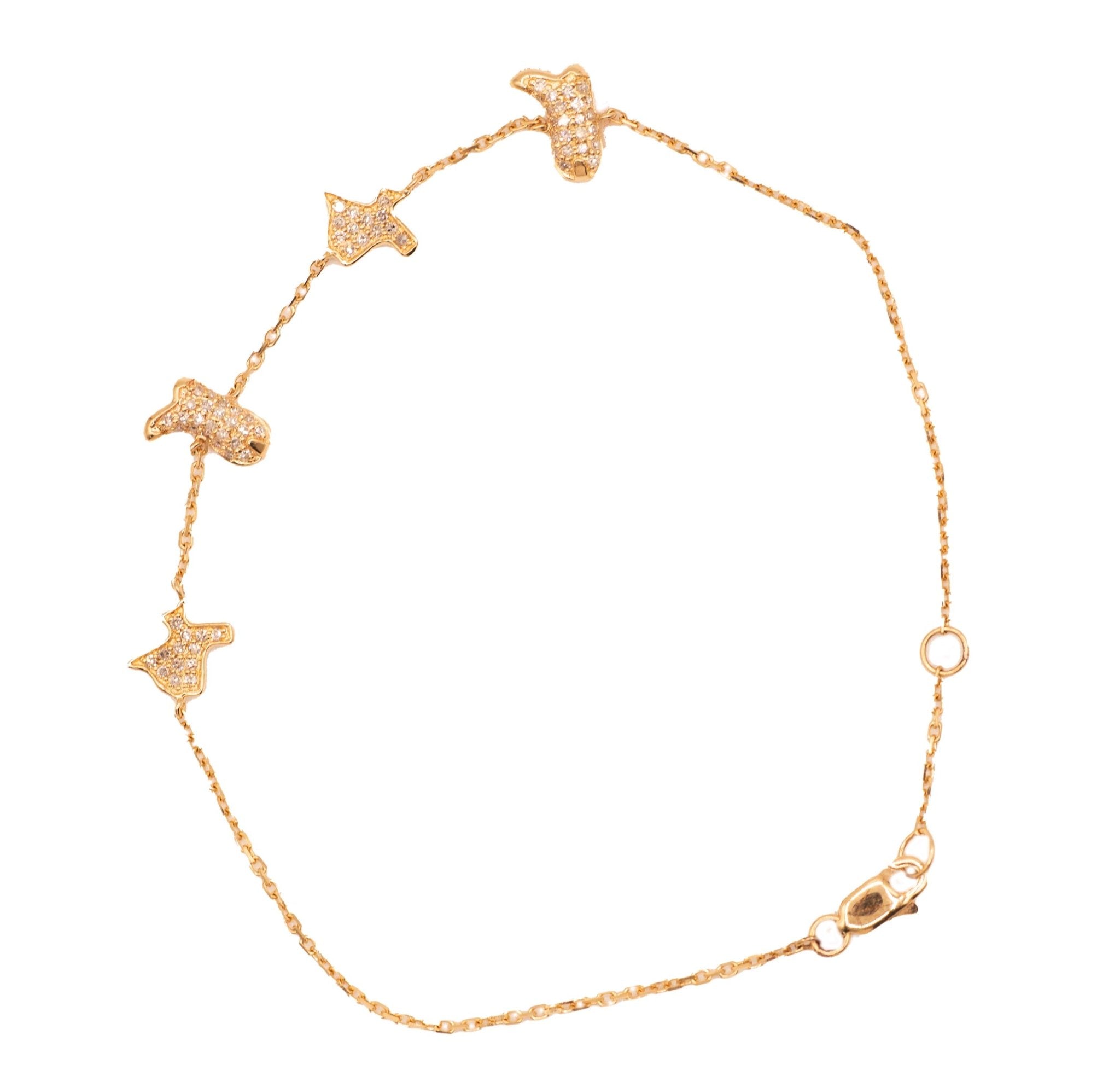 14k yellow gold alternating di - Kelly Wade Jewelers