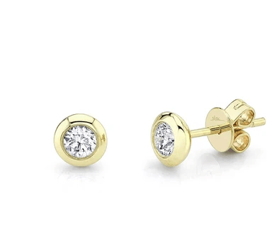14k yellow gold bezel set diam - Kelly Wade Jewelers