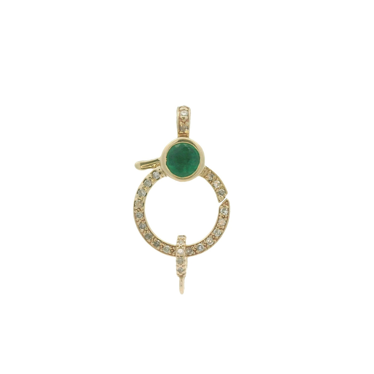 14k yellow gold bezel set emer - Kelly Wade Jewelers