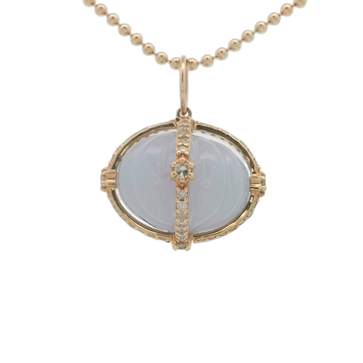 14k yellow gold chalcedony car - Kelly Wade Jewelers