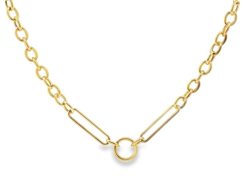 14k yellow gold oval links wit - Kelly Wade Jewelers