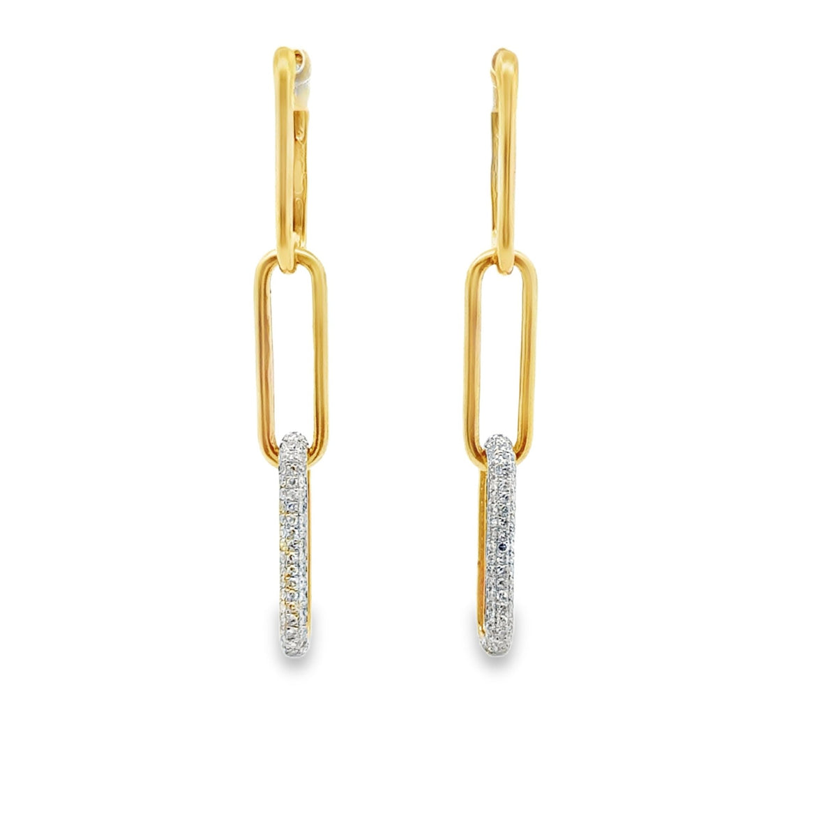 14k yellow gold paperclip earr - Kelly Wade Jewelers