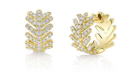 14k yellow gold pave diamond l - Kelly Wade Jewelers