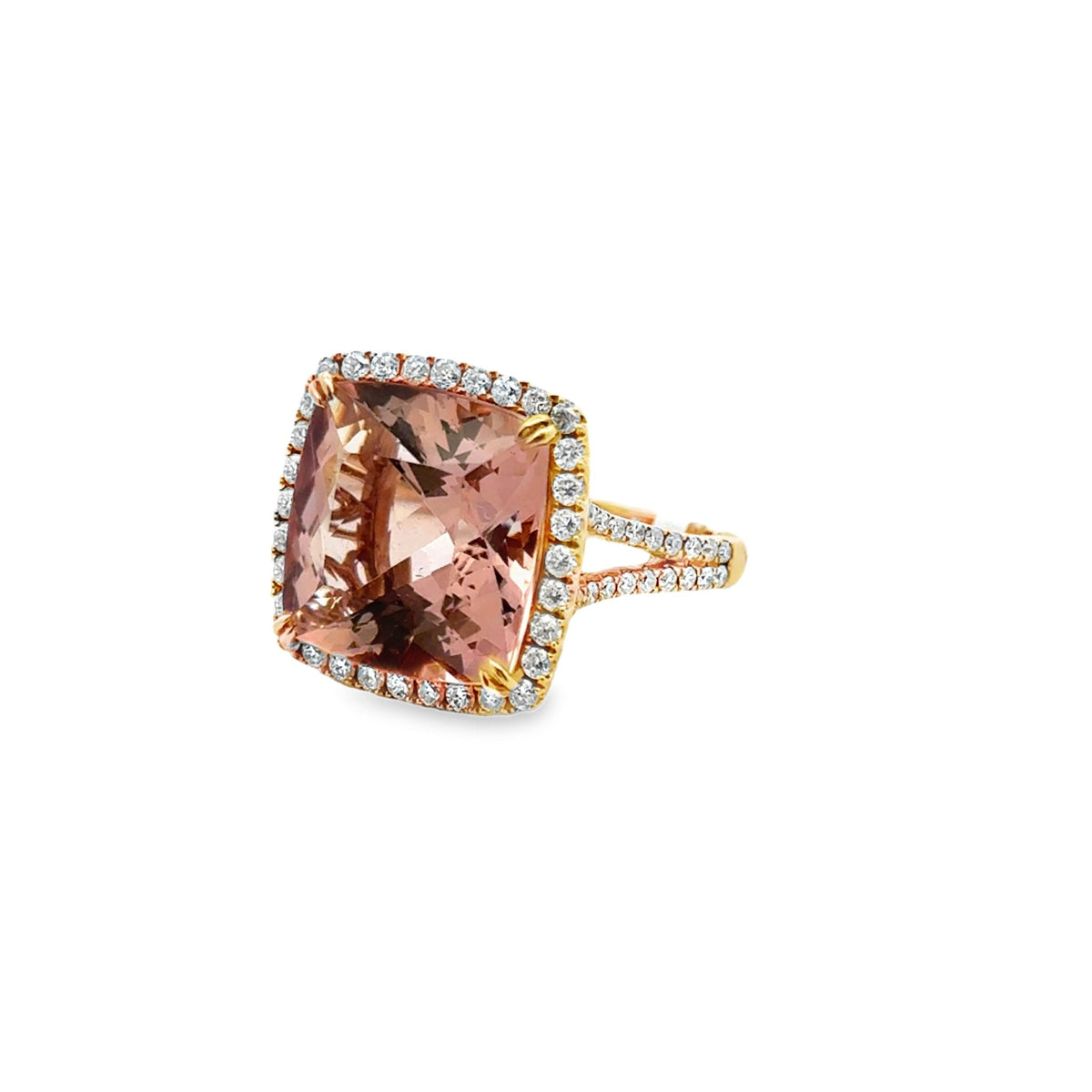 18k rose gold cushion cut morg - Kelly Wade Jewelers