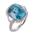 18k white gold cushion cut blu - Kelly Wade Jewelers