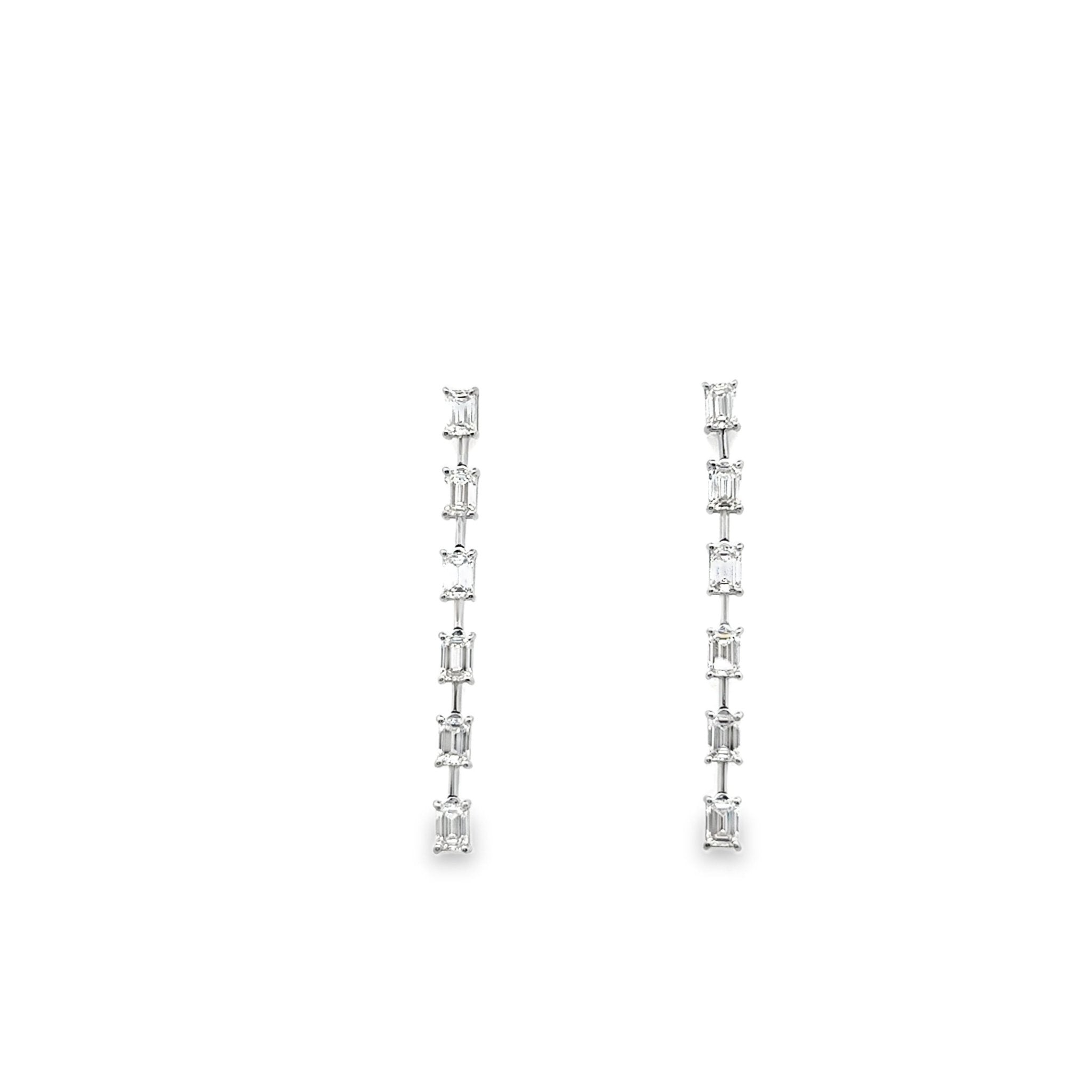 18k white gold emerald cut dia - Kelly Wade Jewelers