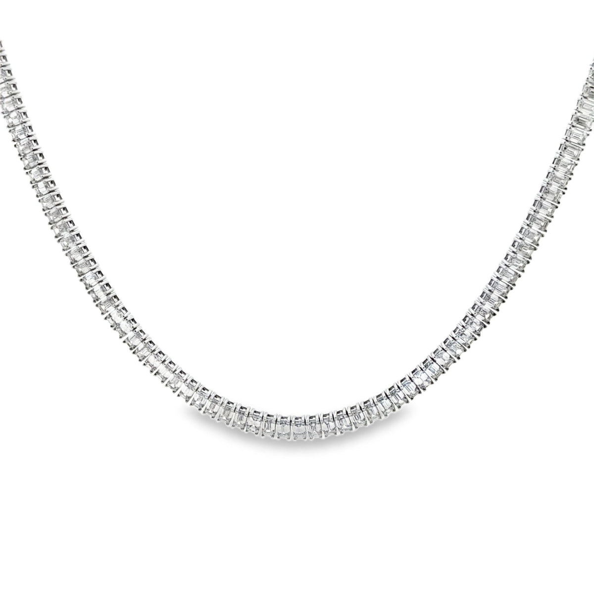 18k white gold emerald cut dia - Kelly Wade Jewelers