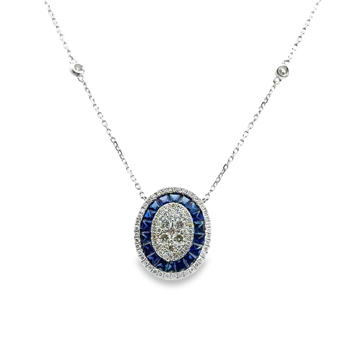 18k white gold oval pave diamo - Kelly Wade Jewelers