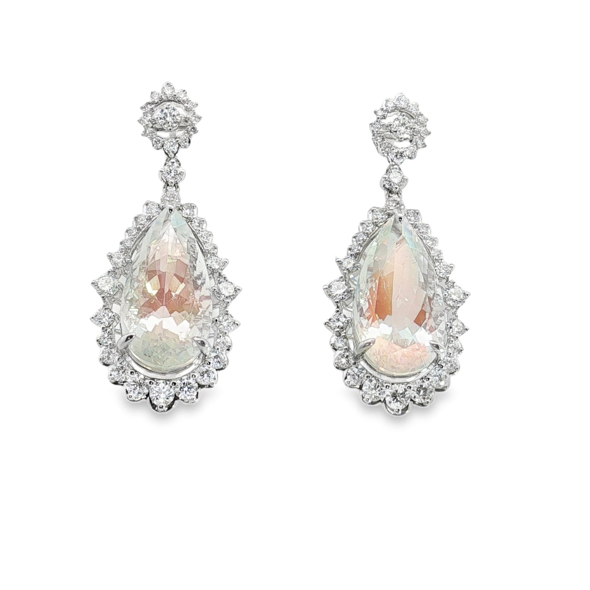 18k white gold pear shaped moo - Kelly Wade Jewelers