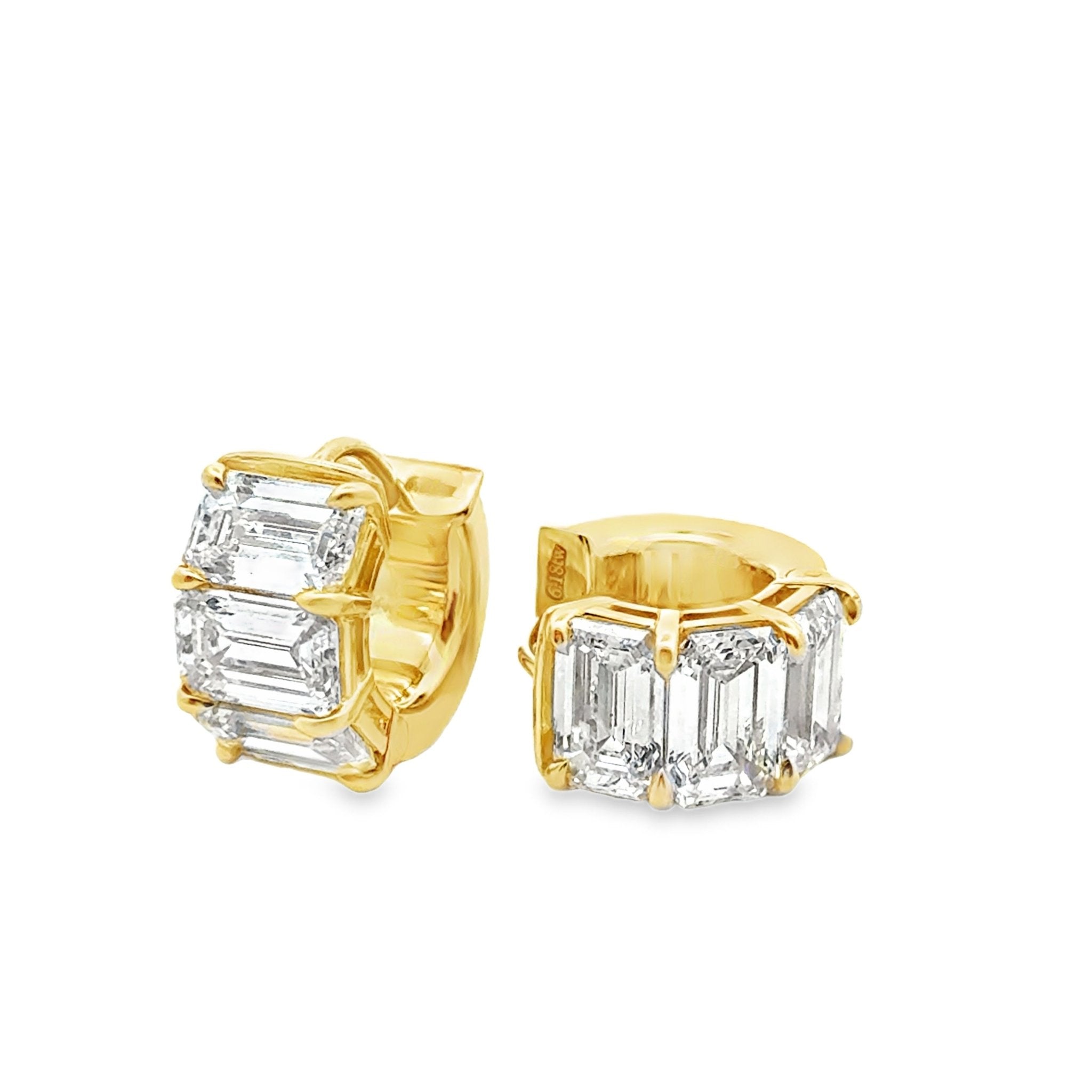 18k yellow gold emerald cut di - Kelly Wade Jewelers