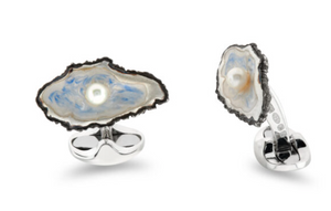 Deakin and Francis oyster with pearl cufflinks