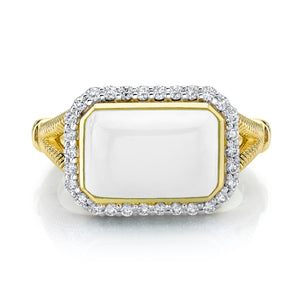 Sloane Street whtie onyx and diamond ring