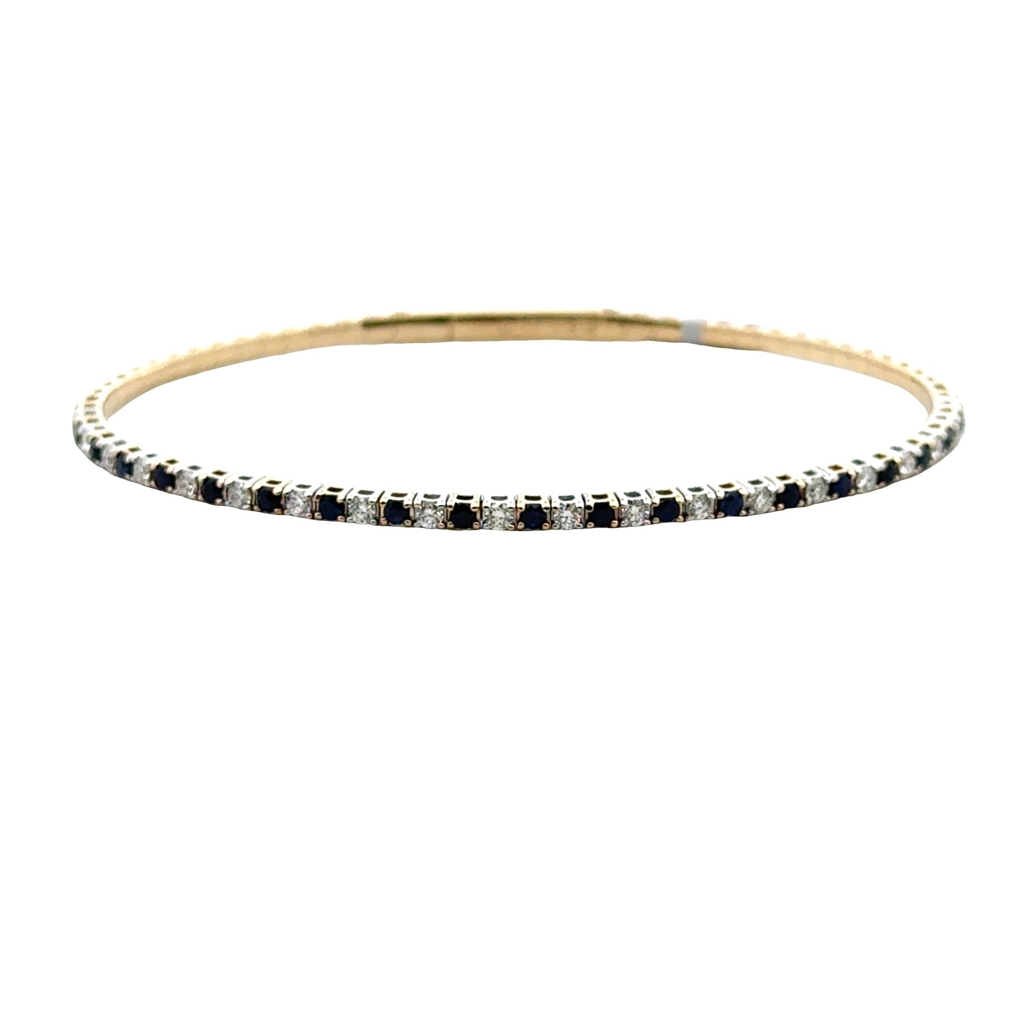 Alternating Sapphire & Diamond Flexible Bracelet - Kelly Wade Jewelers