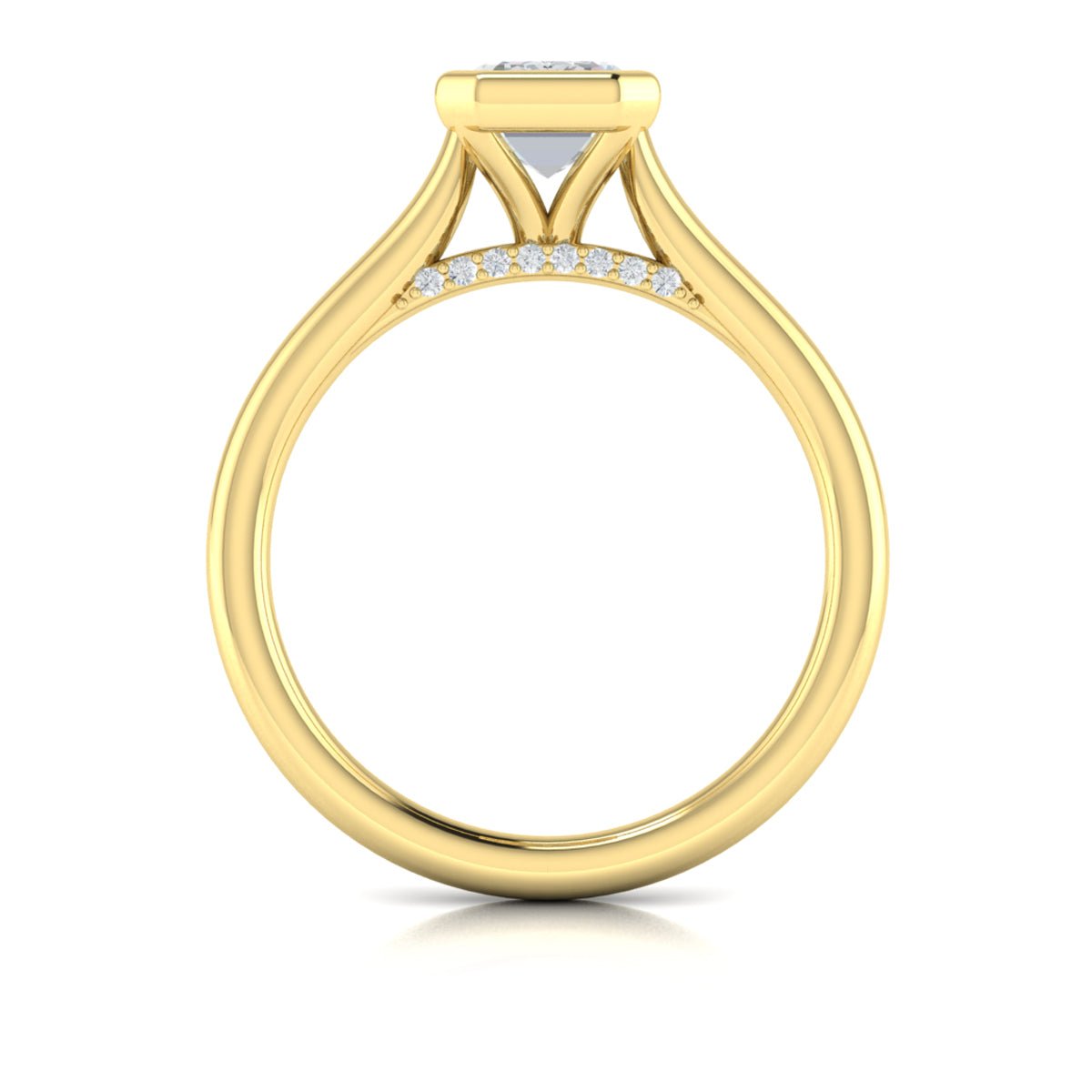 Bezel Set Emerald Cut Diamond Ring - Kelly Wade Jewelers