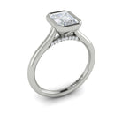 Bezel Set Emerald Cut Diamond Ring - Kelly Wade Jewelers