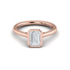 Bezel Set Emerald Cut Diamond Ring - Kelly Wade Jewelers