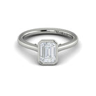 Bezel Set Emerald Cut Diamond Ring - Kelly Wade Jewelers