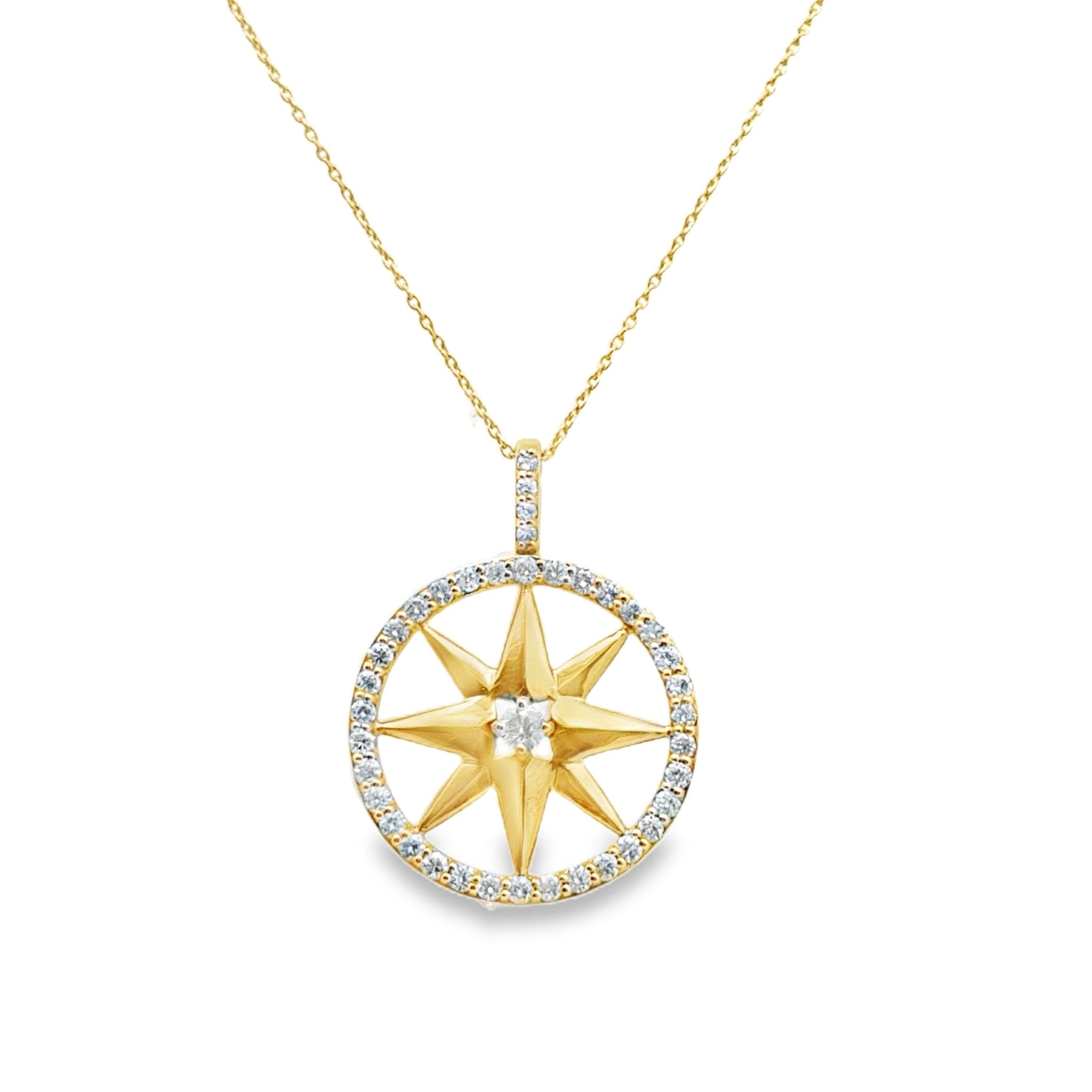 Diamond Compass Pendant Necklace - Kelly Wade Jewelers