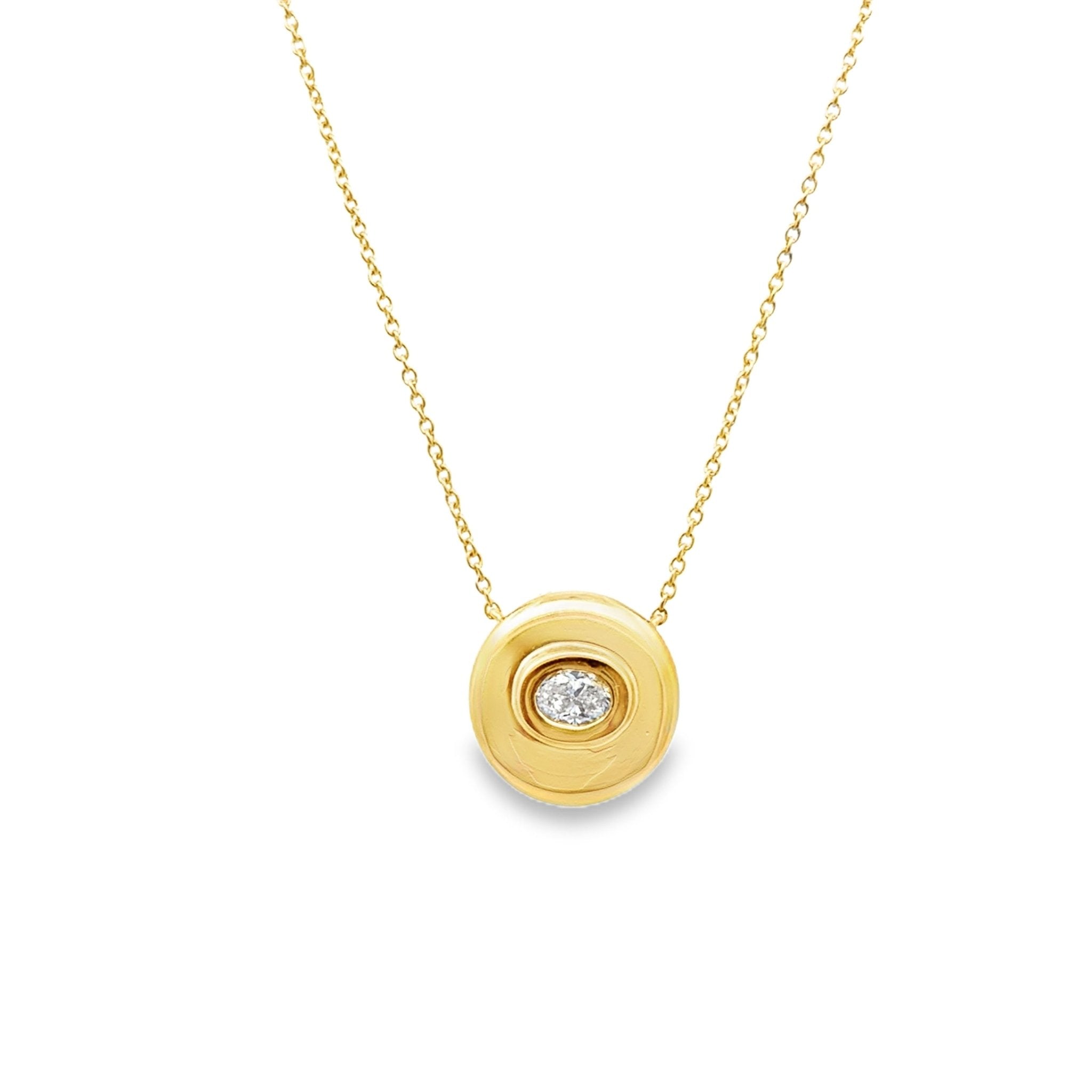 Diamond Disc Pendant Necklace - Kelly Wade Jewelers