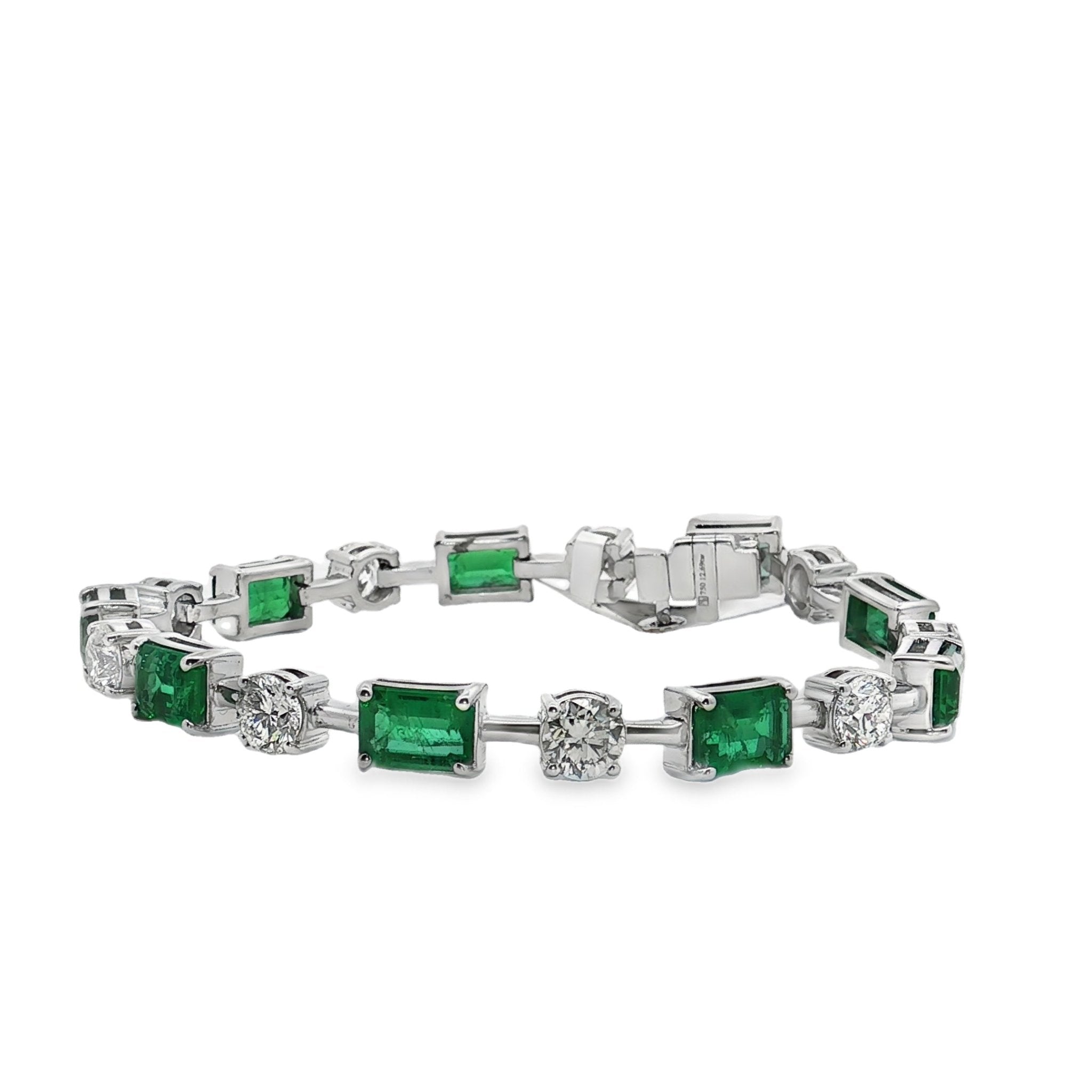 Diamond Emerald Bar Bracelet - Kelly Wade Jewelers