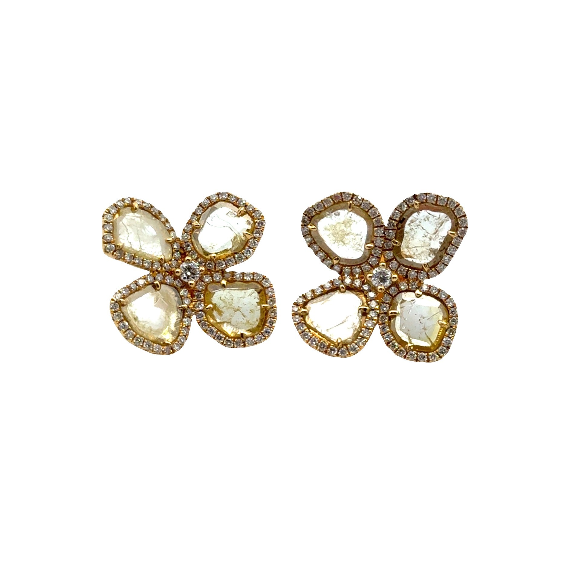 Diamond Flower Earrings - Kelly Wade Jewelers