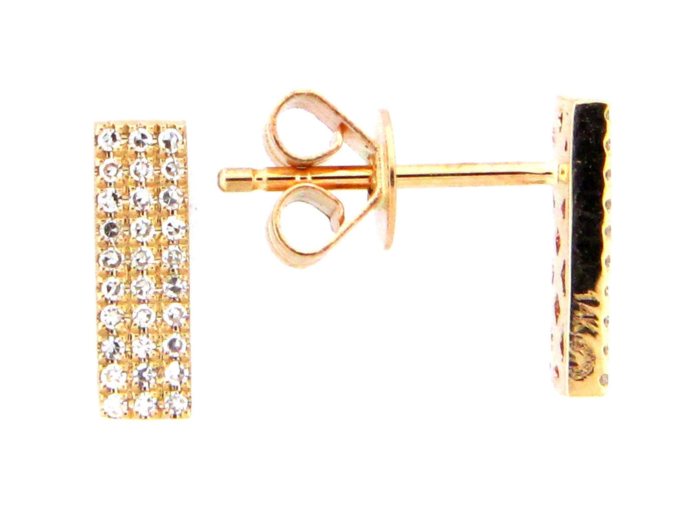 Diamond Rectangle Earring Studs - Kelly Wade Jewelers Store
