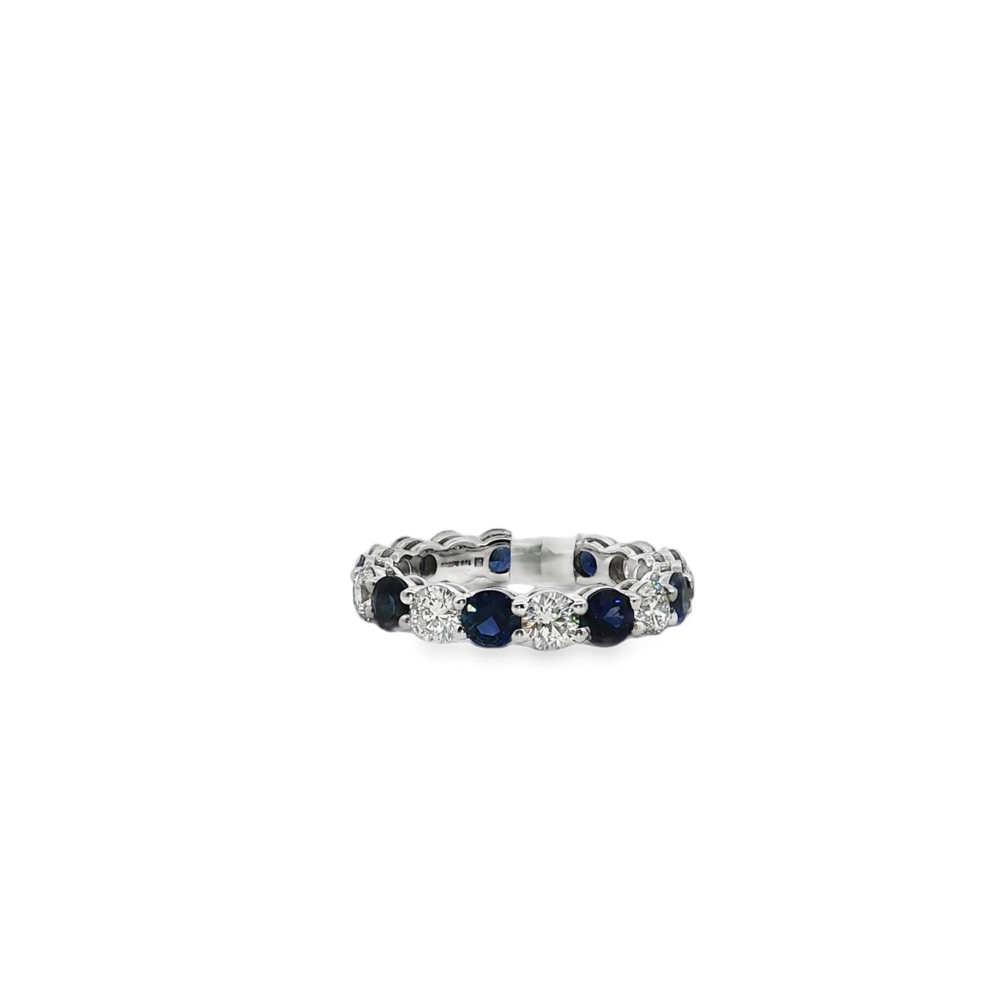 Diamond Sapphire Eternity Ring - Kelly Wade Jewelers