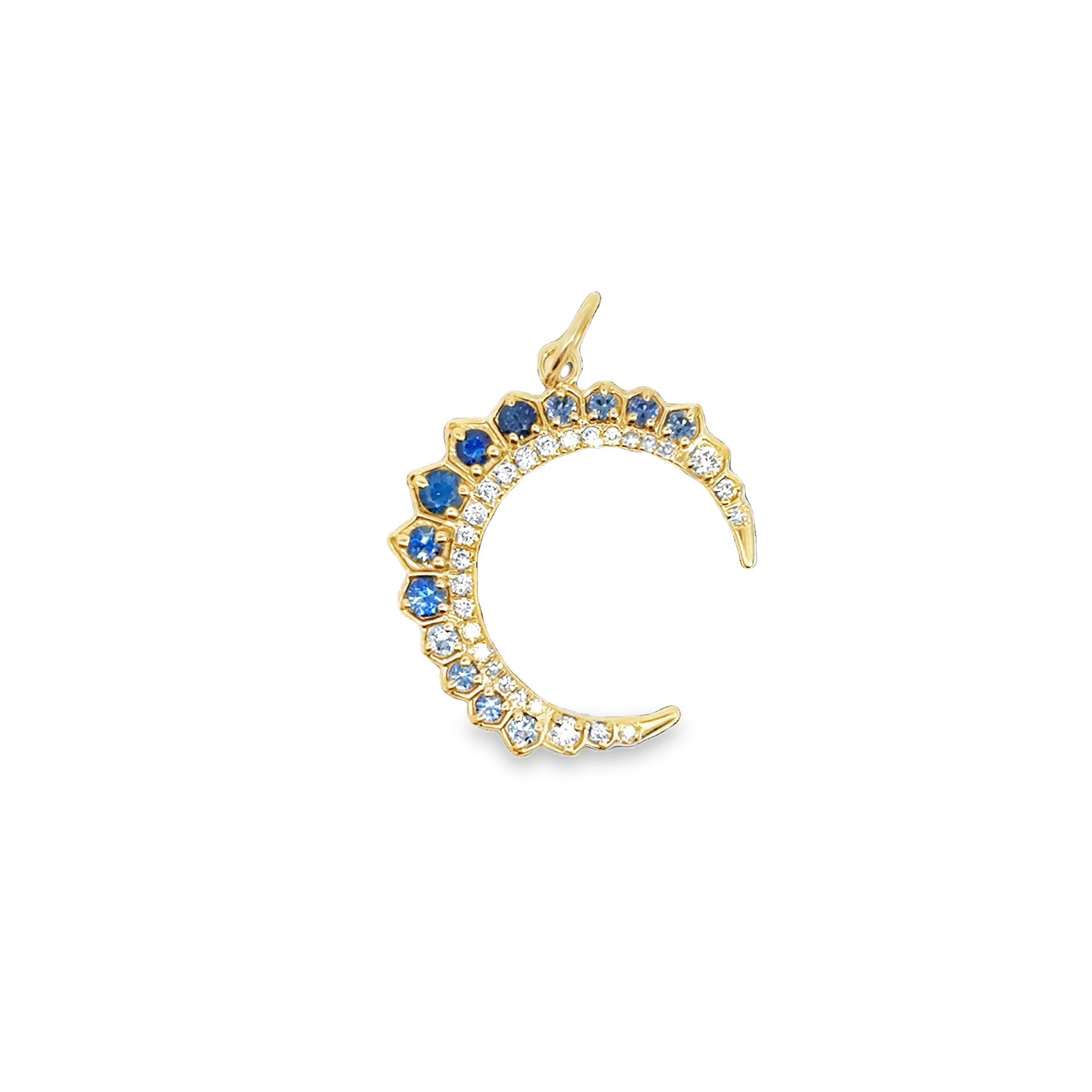 Diamond Sapphire Moon Charm - Kelly Wade Jewelers Store