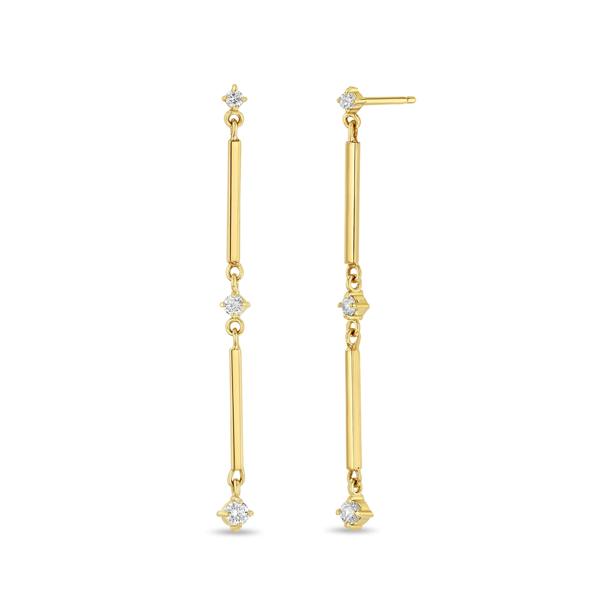 Diamond Station Dangle Earrings - Kelly Wade Jewelers