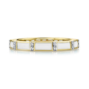 Sloane Street white onyx and diamond ring