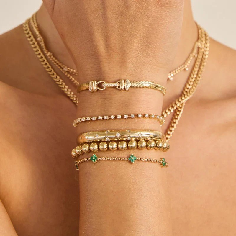 Emerald Flower Bracelet - Kelly Wade Jewelers