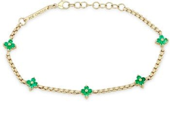 Emerald Flower Bracelet - Kelly Wade Jewelers