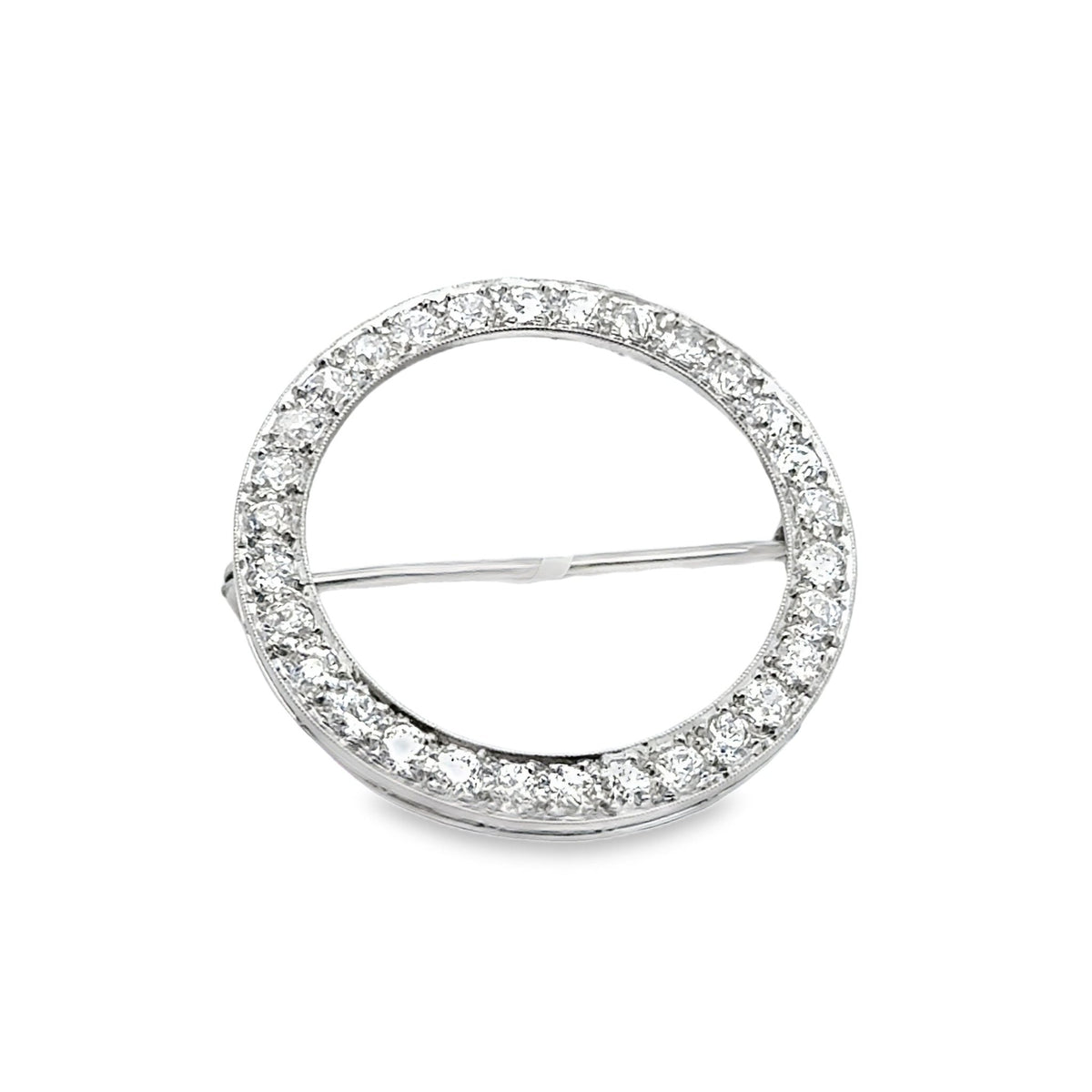 Estate platinum open circle di - Kelly Wade Jewelers