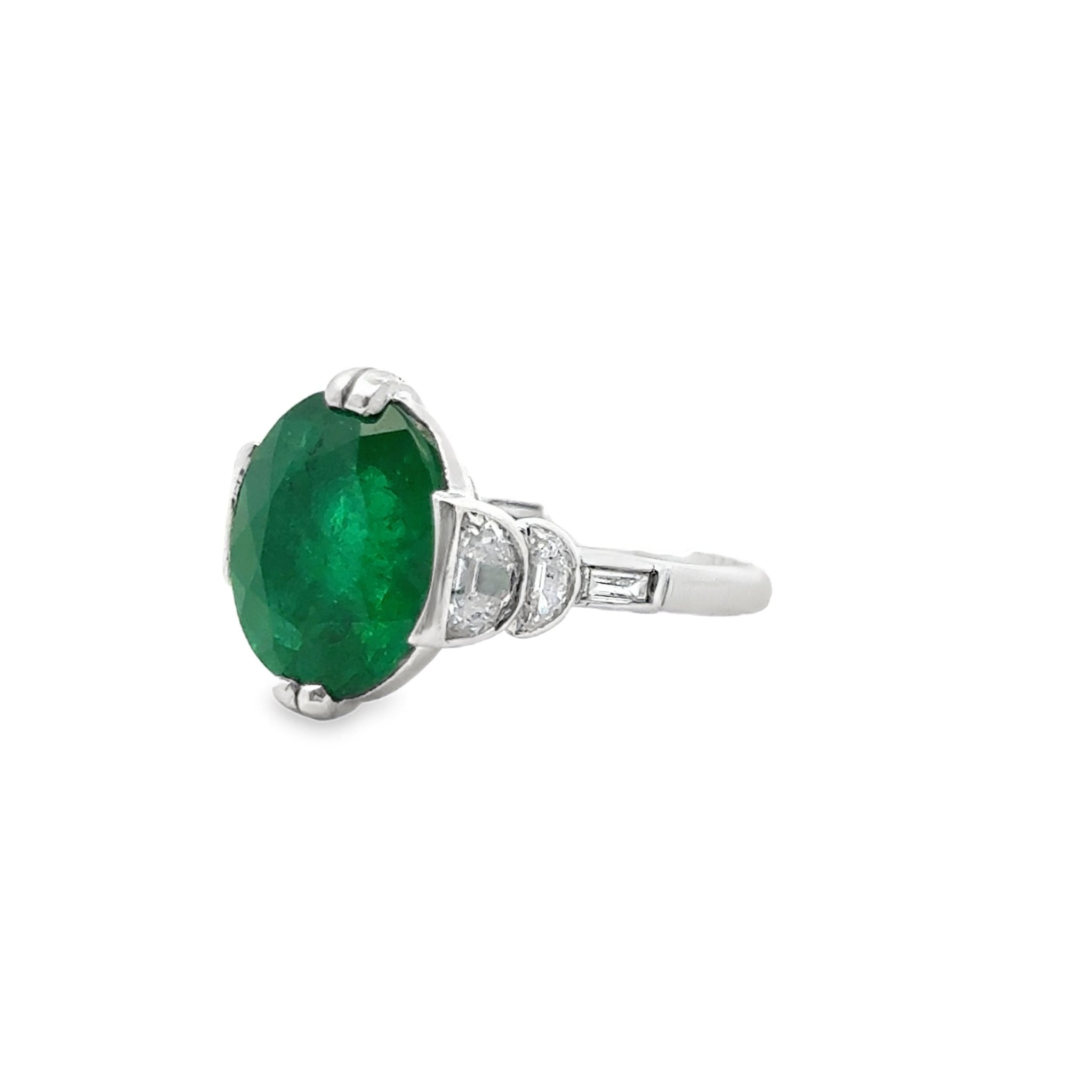Estate platinum oval emerald w - Kelly Wade Jewelers