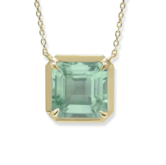 Green Sapphire Pendant Necklace - Kelly Wade Jewelers