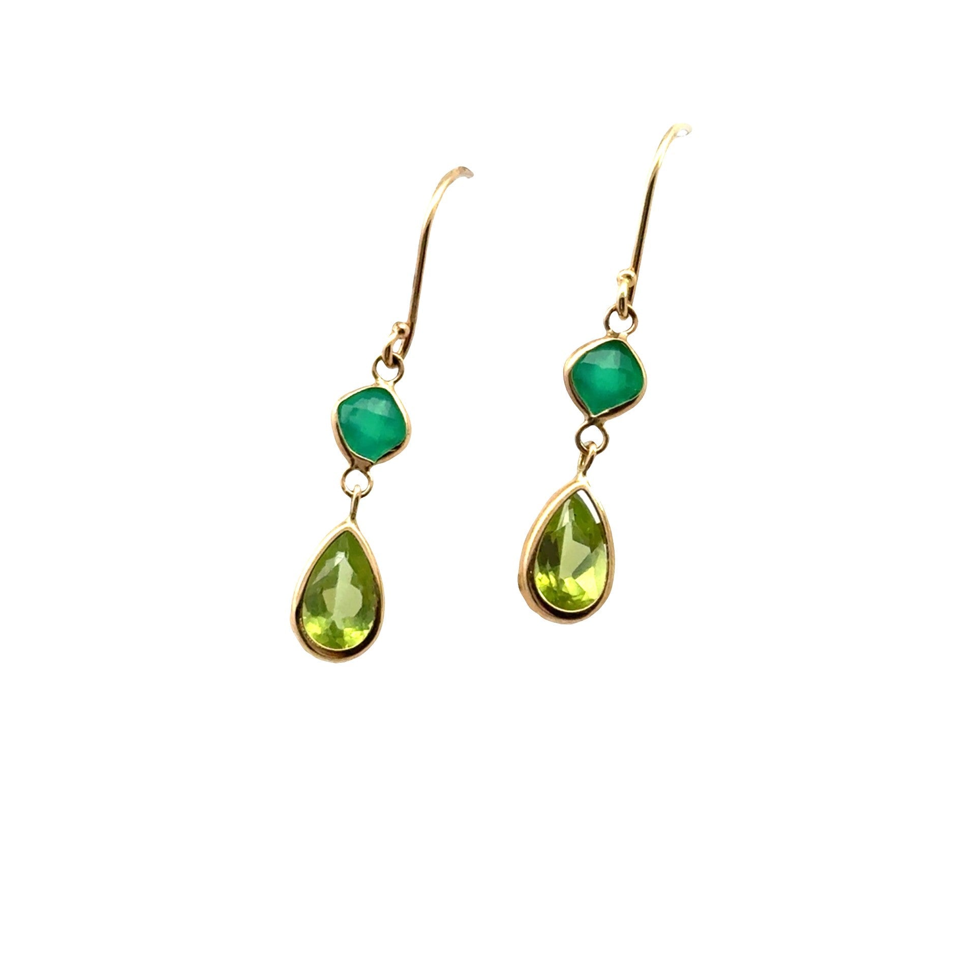Onyx Peridot Dangle Earrings - Kelly Wade Jewelers