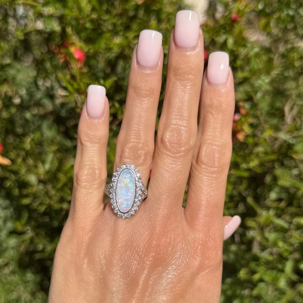 Opal Art Deco Ring - Kelly Wade Jewelers