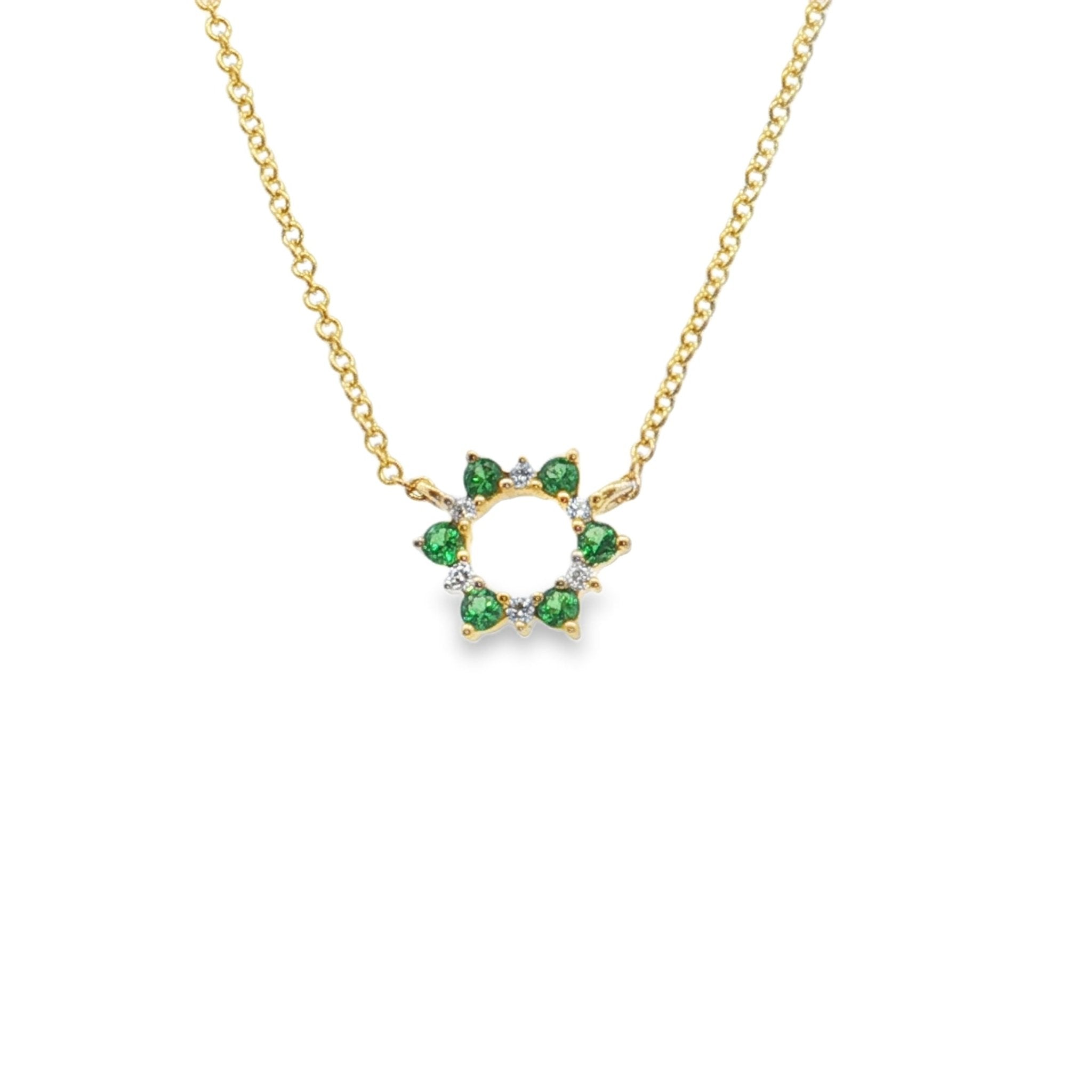 Open Emerald & Diamond Necklace - Kelly Wade Jewelers