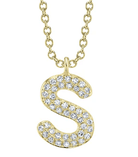 Pave Diamond A Necklace - Kelly Wade Jewelers