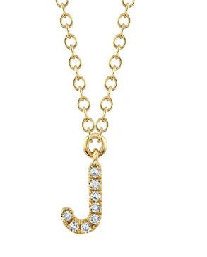 Pave Diamond "J" Chain Necklace - Kelly Wade Jewelers
