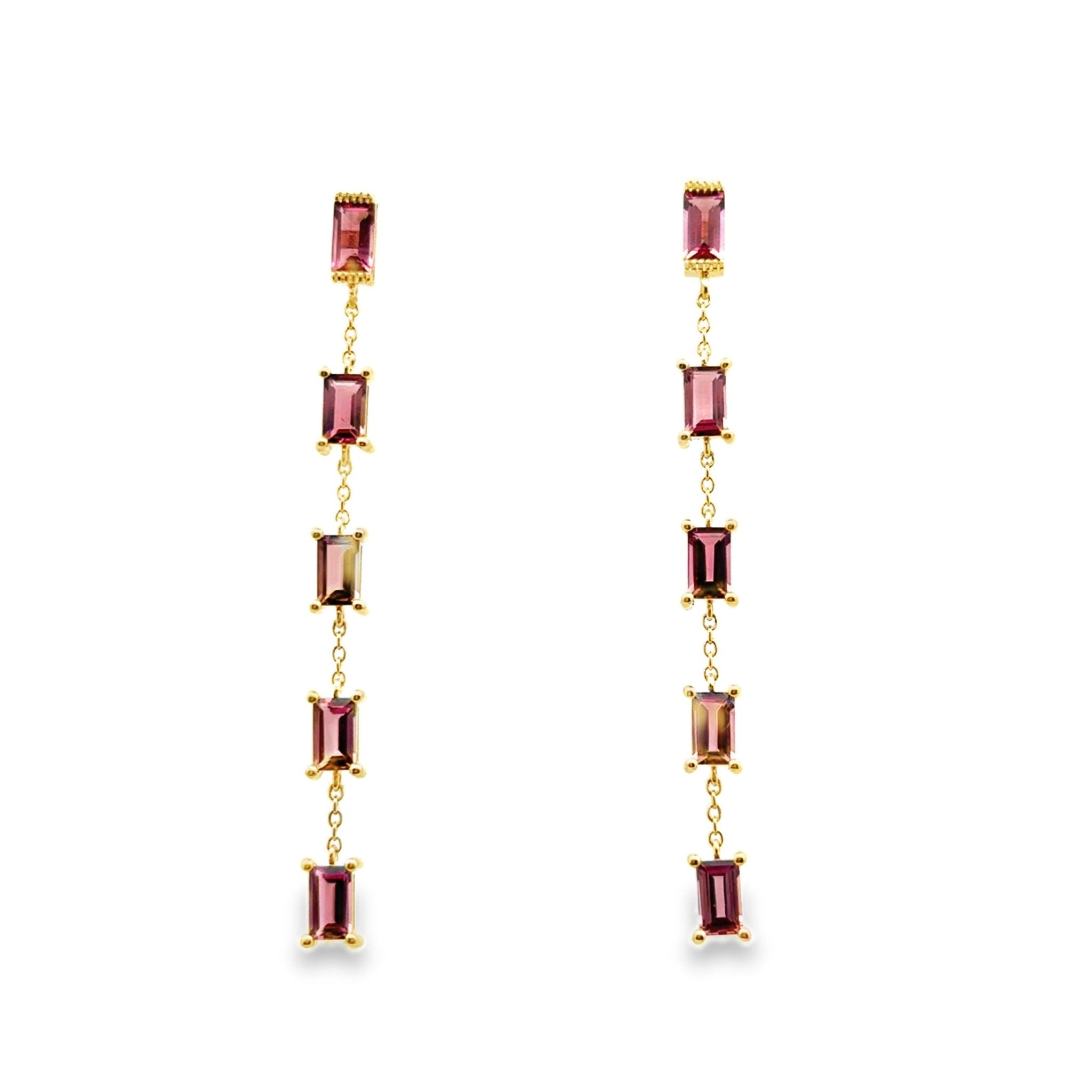 Pink Tourmaline Dangle Earrings - Kelly Wade Jewelers