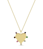 Rainbow Polished Heart Necklace - Kelly Wade Jewelers