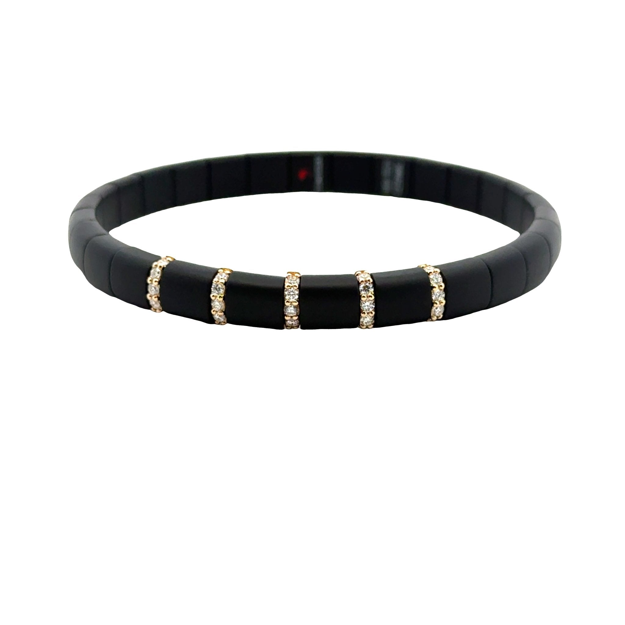 Rose Gold & Black Ceramic Stretch Bracelet - Kelly Wade Jewelers