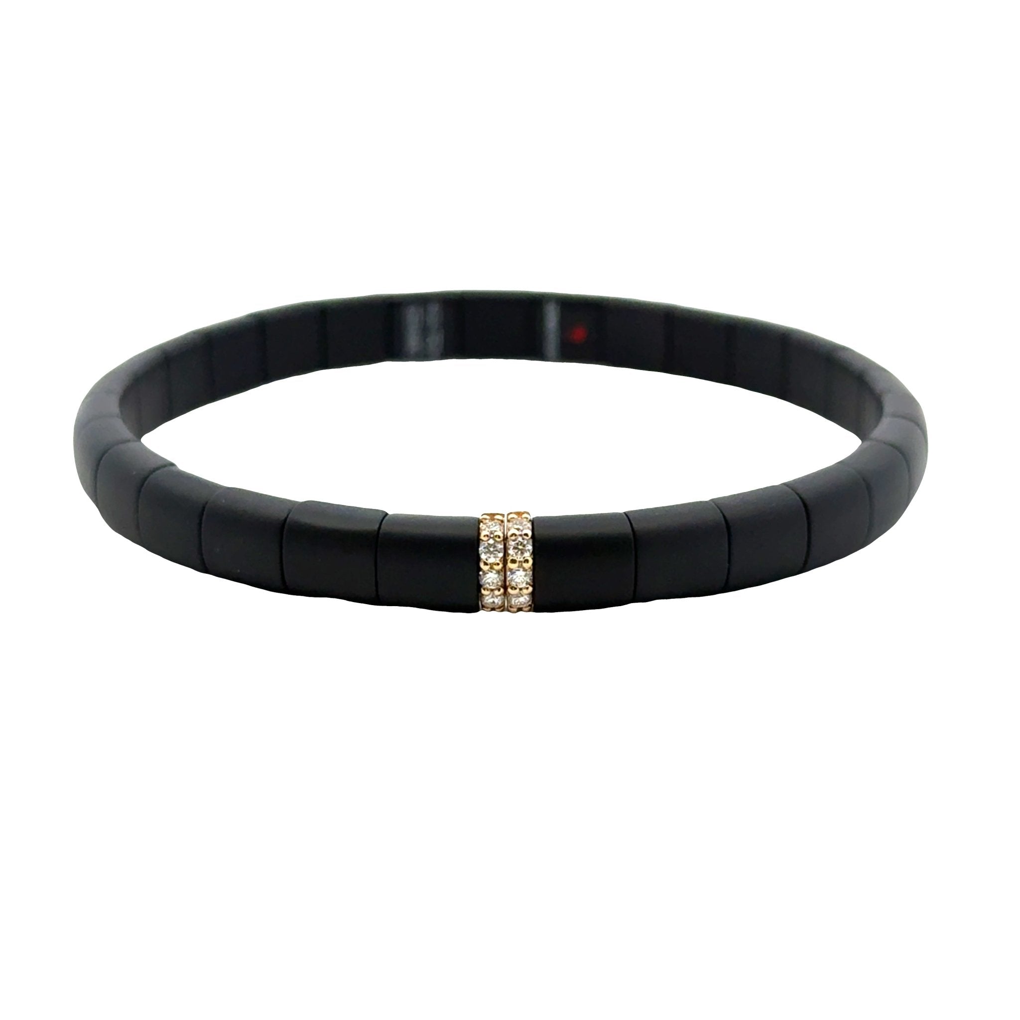 Rose Gold & Black Ceramic Stretch Bracelet - Kelly Wade Jewelers