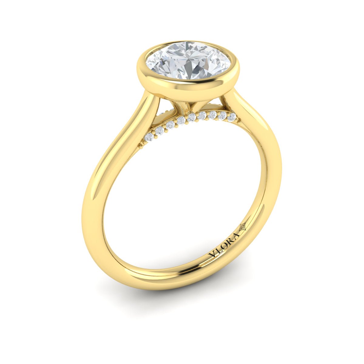 Round Bezel Engagement Ring - Kelly Wade Jewelers
