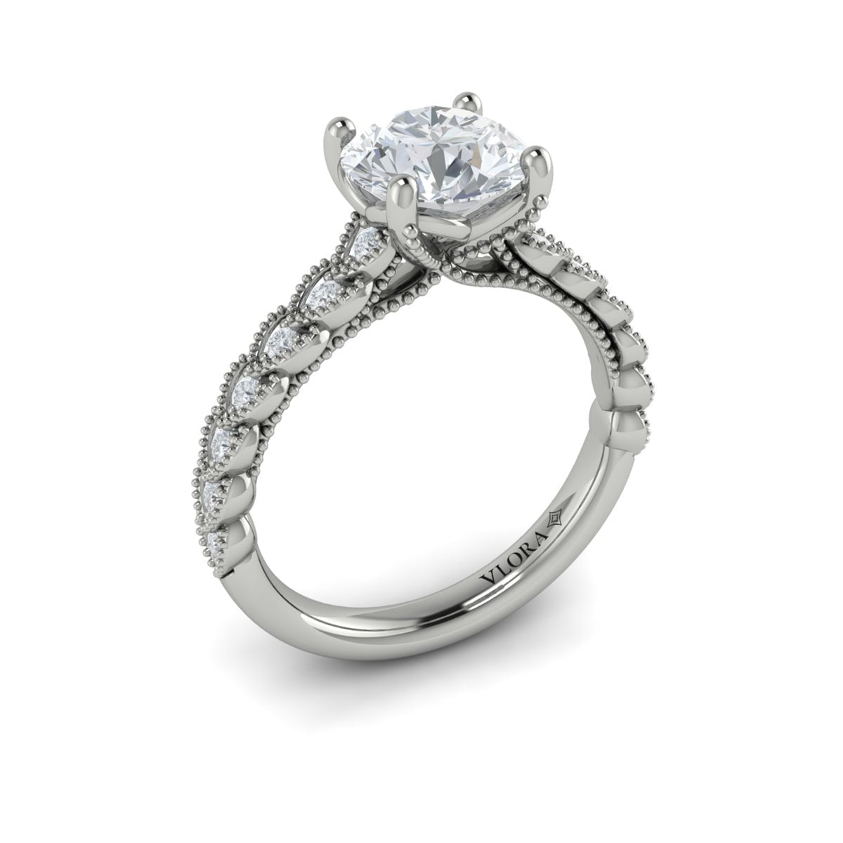 Round Vintage Engagement Ring - Kelly Wade Jewelers